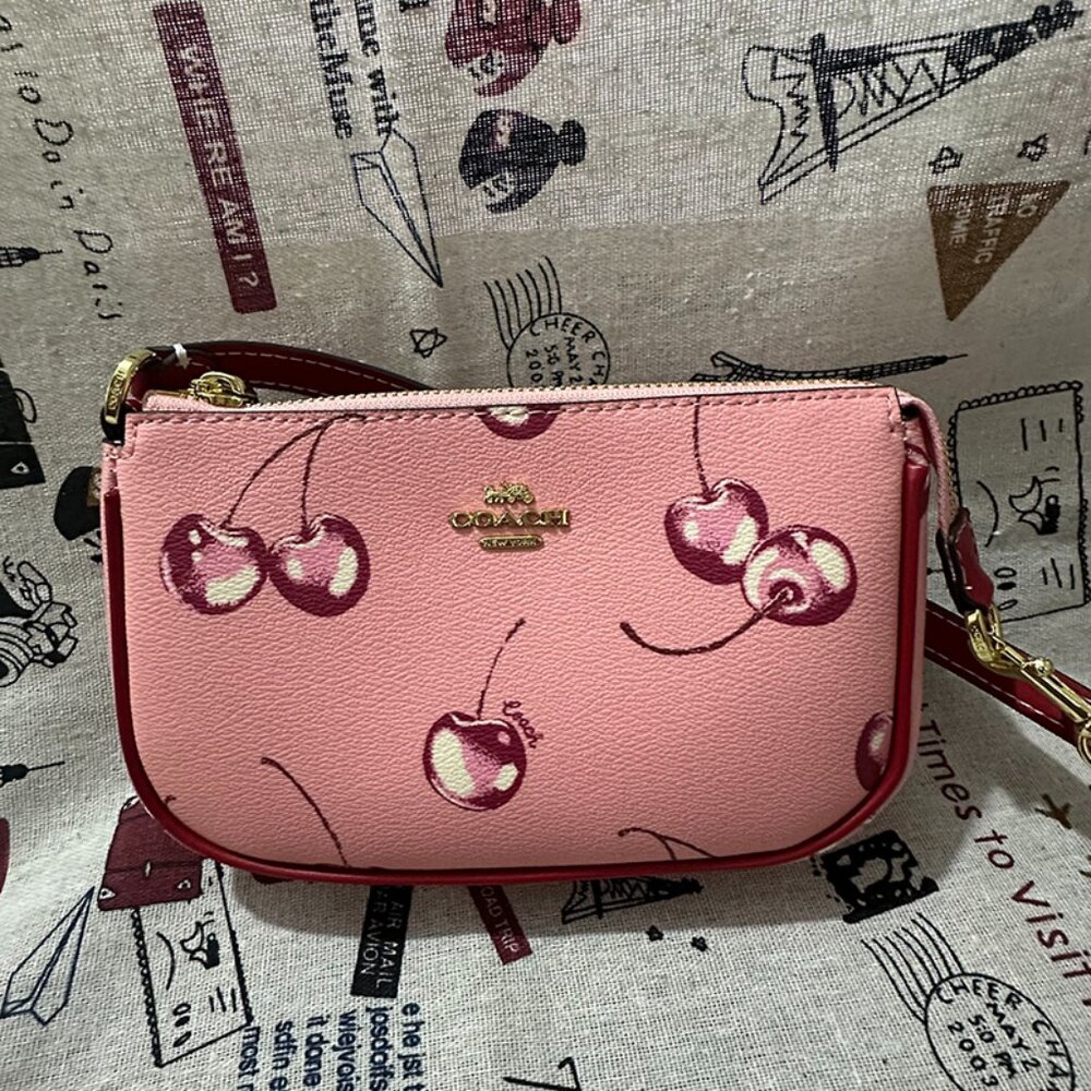 Nolita Pink Cherry Print Pebbled Leather Tote